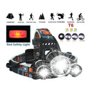 Waterproof 90000LM 3X T6 LED Headlamp Headlight Flashlight Head Torch 18650 Camp