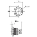 2x 16mm Normally Closed Momentary NC Stainless Steel Push Button Switch 48V/2A