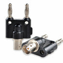 3pcs BNC Female Jack to Two Dual 4mm Banana Binding Male Plug Connector DHA