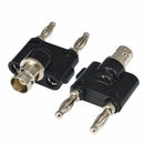 3pcs BNC Female Jack to Two Dual 4mm Banana Binding Male Plug Connector DHA