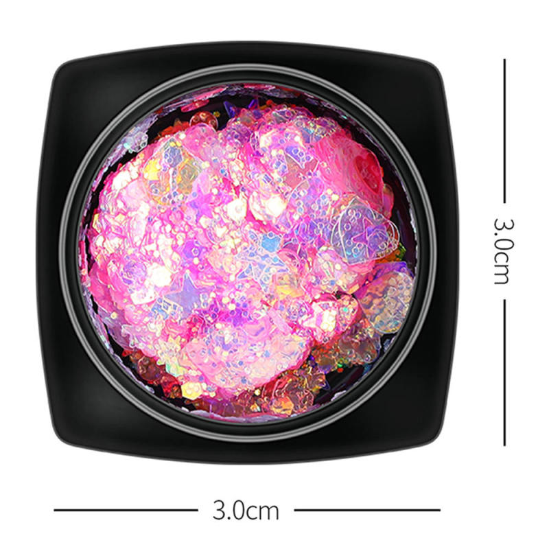 12 Bottle Mix Nail Art Charm Glitter Sequins Powder Dust for Nail DIY Decor UMY