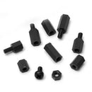 180* Black Nylon M3 Hex Column Male-Female Standoff Spacers Screw Nut Ki OXO