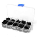 180* Black Nylon M3 Hex Column Male-Female Standoff Spacers Screw Nut Kit Box df