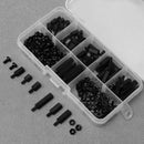 180* Black Nylon M3 Hex Column Male-Female Standoff Spacers Screw Nut Kit Box df