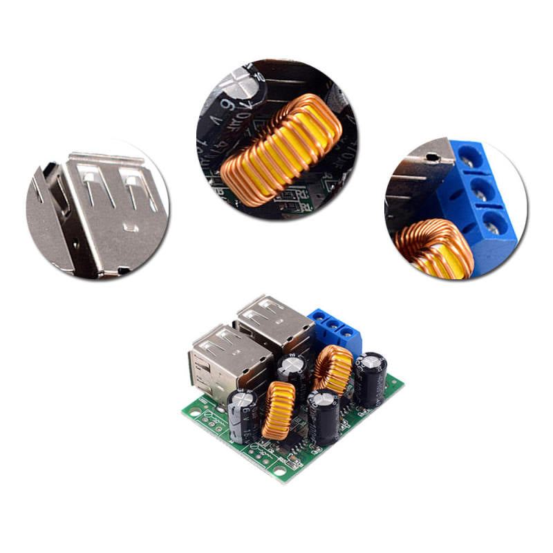 4 Port USB Power Charging Board Module 9V/40V To 5VDC-DC Step-down Car Charging