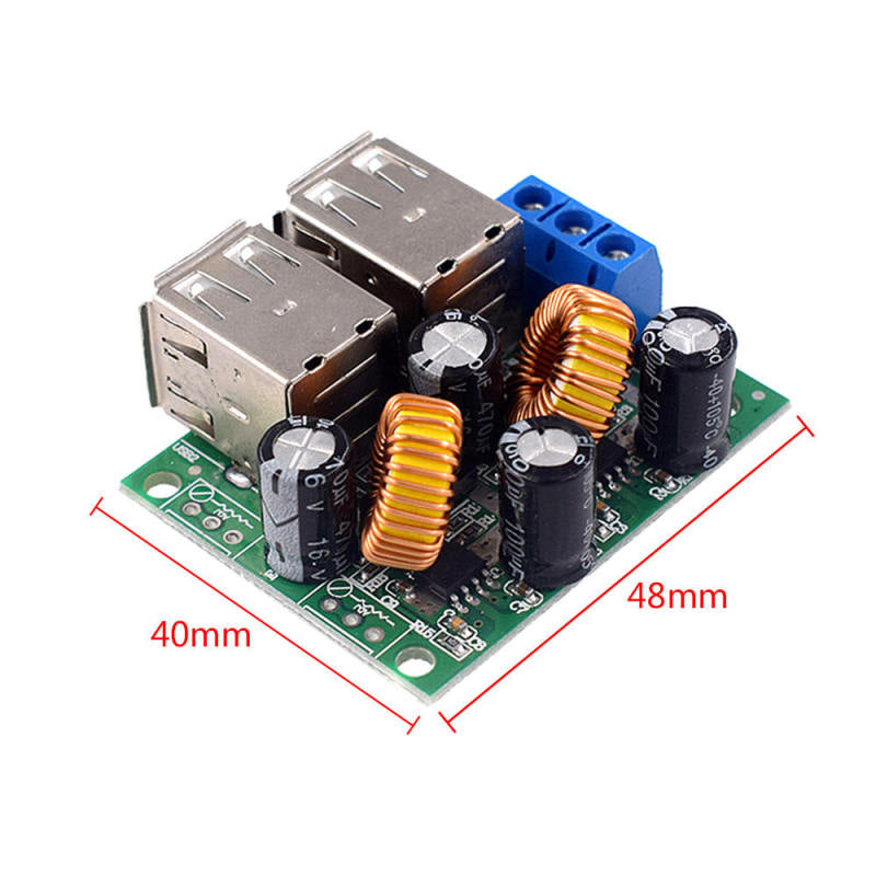 4 Port USB Power Charging Board Module 9V/40V To 5VDC-DC Step-down Car Charging