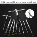 9pcs M3-M6 Tap Drill Set T Handle Ratchet Tap Wrench Machinist Tool With Screw