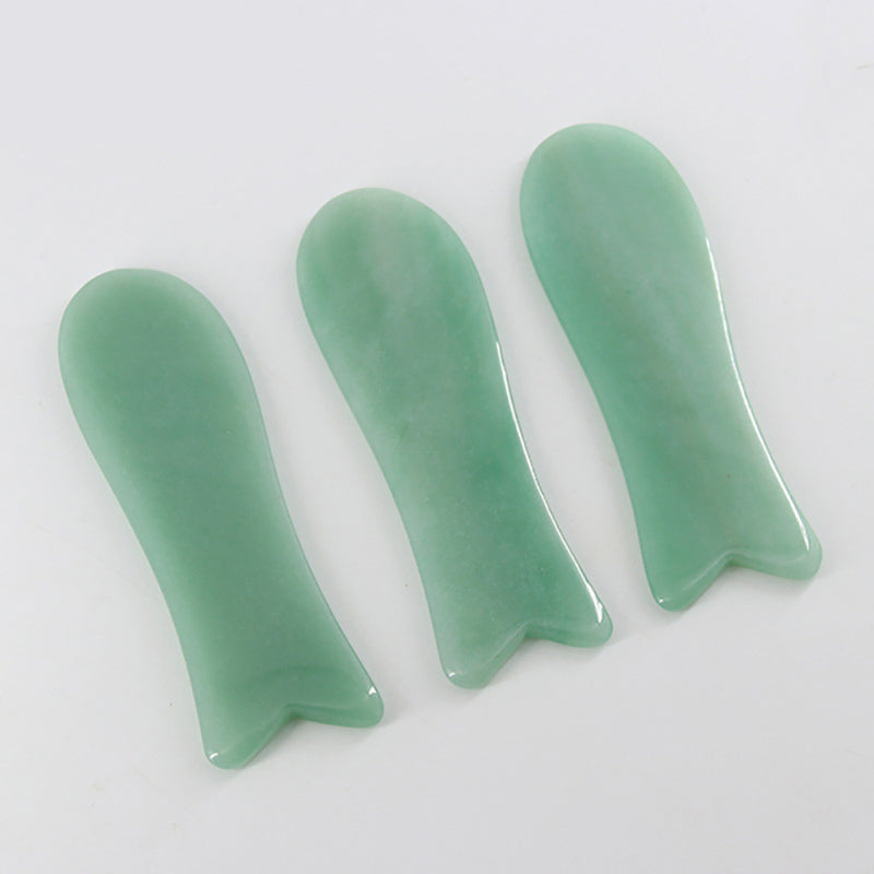 Natural Stone Guasha Facial Massage Faux Jade Face Body Massager Beauty To PNQ