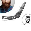Portable Beard Comb Mens Shaving Pocket Comb Male Stainless Steel Mustac FAD