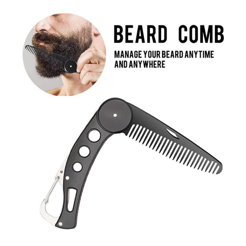Portable Beard Comb Mens Shaving Pocket Comb Male Stainless Steel Mustac FAD