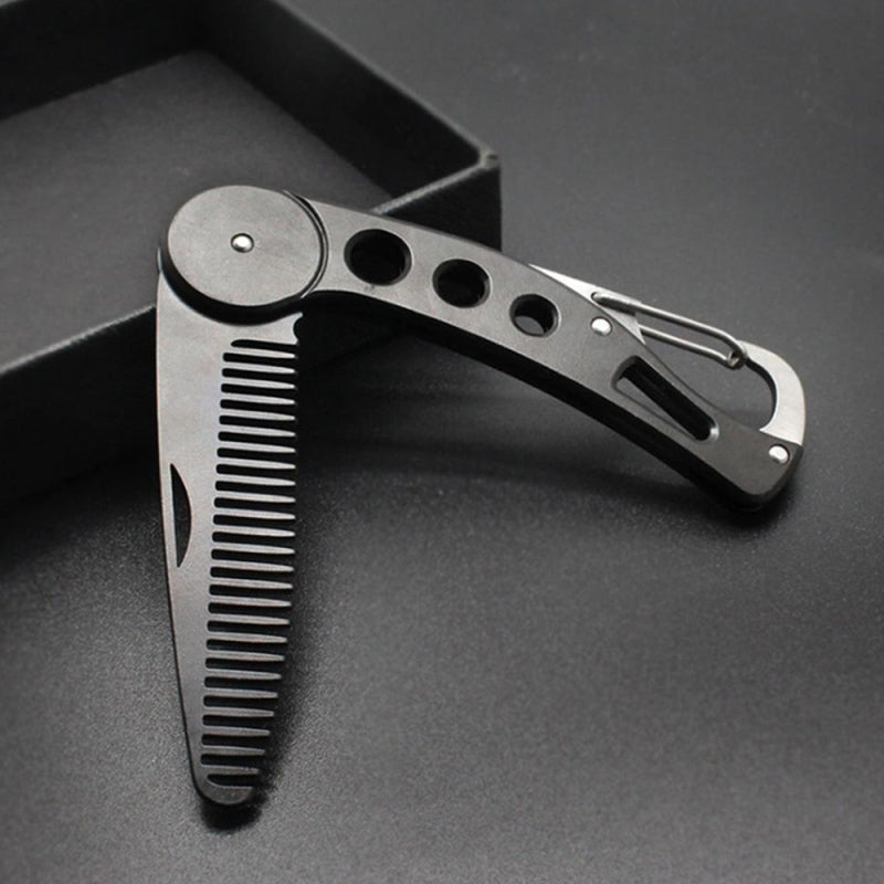 Portable Beard Comb Mens Shaving Pocket Comb Male Stainless Steel Mustac FAD
