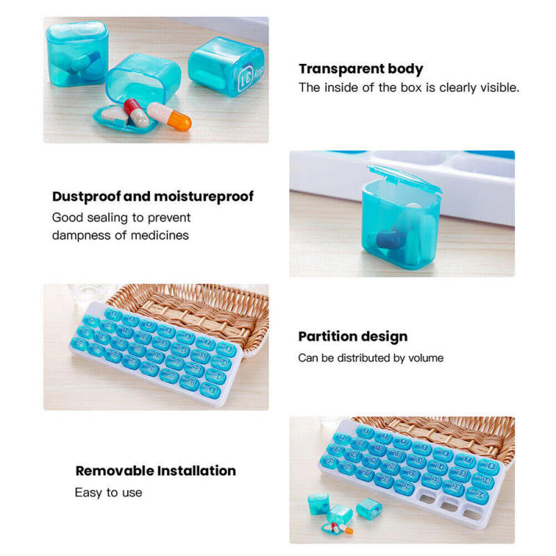 31Day Monthly Pill Travel Box Tablet Holder Medicine Dispenser Organizer YLH