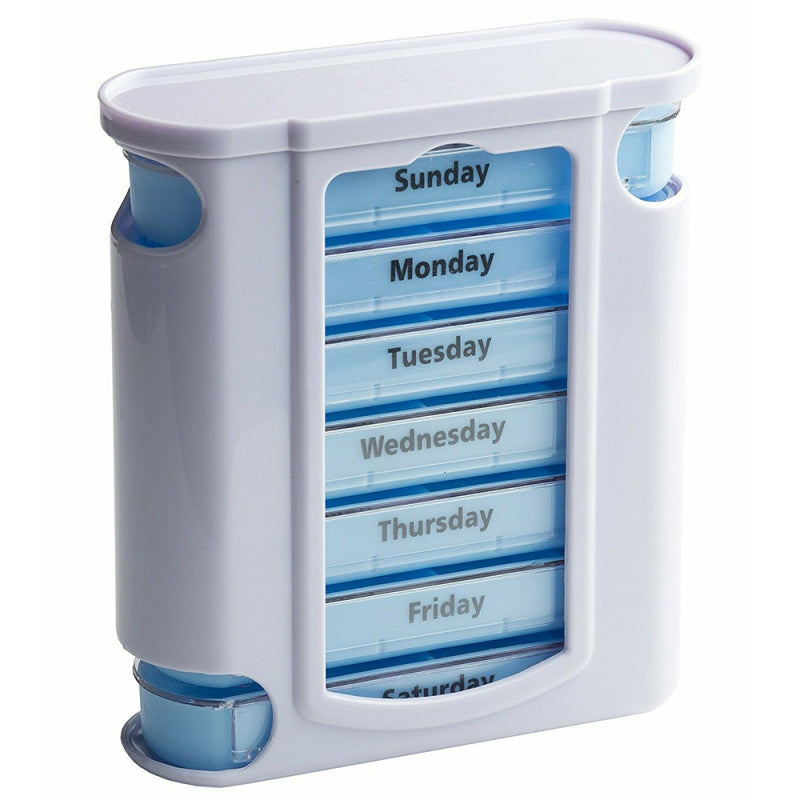28 Compartment Pill Box 7 Day Weekly Medicine Storage Organizer Containe AEM
