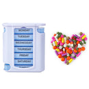 28 Compartment Pill Box 7 Day Weekly Medicine Storage Organizer Containe AEM