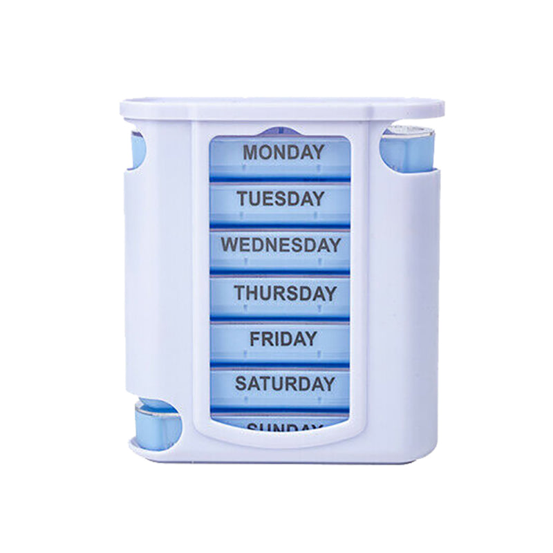 28 Compartment Pill Box 7 Day Weekly Medicine Storage Organizer Containe AEM
