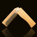 Sandalwood Wooden Folding Beard Mustache Comb Hair Brush Wide Tooth Anti- GLW