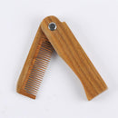 Anti-Static Sandalwood Wooden Folding Beard Mustache Comb Hair Brush Wide Tooth
