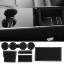 2 Sets Cup Holder & Center Console Car Mat Liner Accessories for Tesla YLY PTL