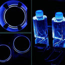 2PCS Car Boat Cup Holder LED Solar Auto Light Up Red Interior Mat Coaster