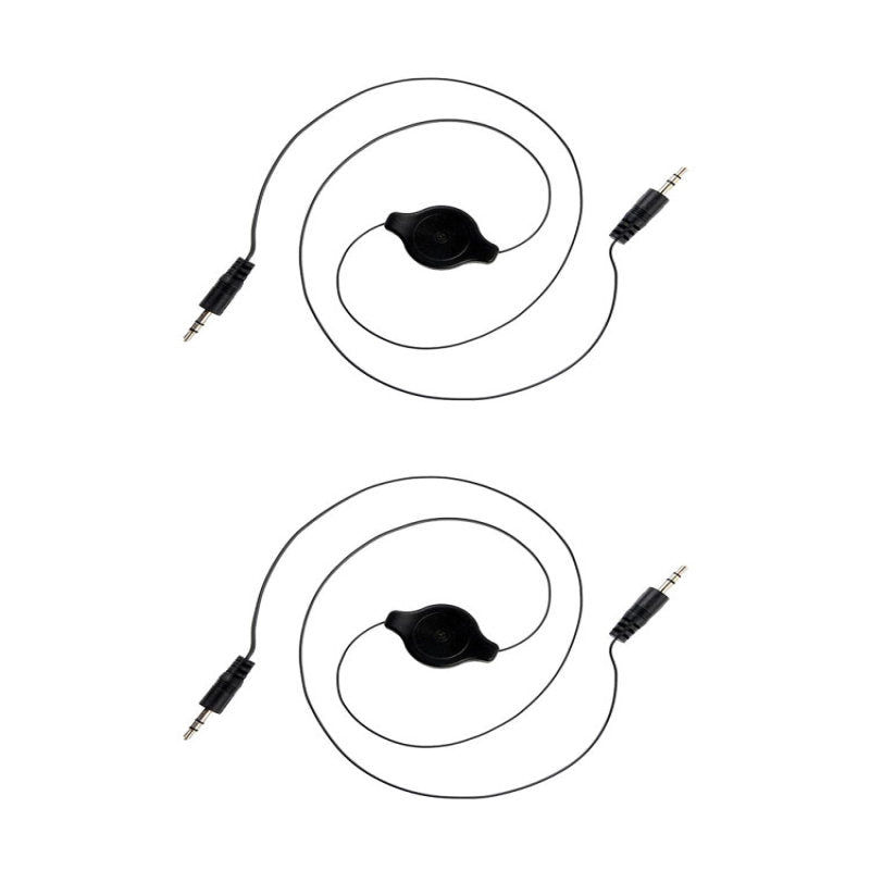 2PCS Black Telescopic 3.5mm AUX Car Audio Cable Right Angle 3.5MM Male To  FLB