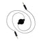2PCS Black Telescopic 3.5mm AUX Car Audio Cable Right Angle 3.5MM Male To  FLB