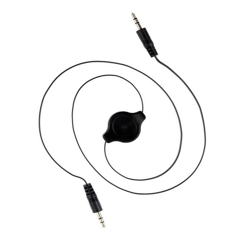2PCS Black Telescopic 3.5mm AUX Car Audio Cable Right Angle 3.5MM Male To  FLB