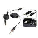 2PCS Black Telescopic 3.5mm AUX Car Audio Cable Right Angle 3.5MM Male T AUN