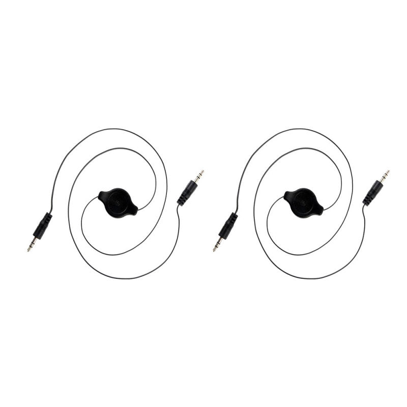 2PCS Black Telescopic 3.5mm AUX Car Audio Cable Right Angle 3.5MM Male To  FLB