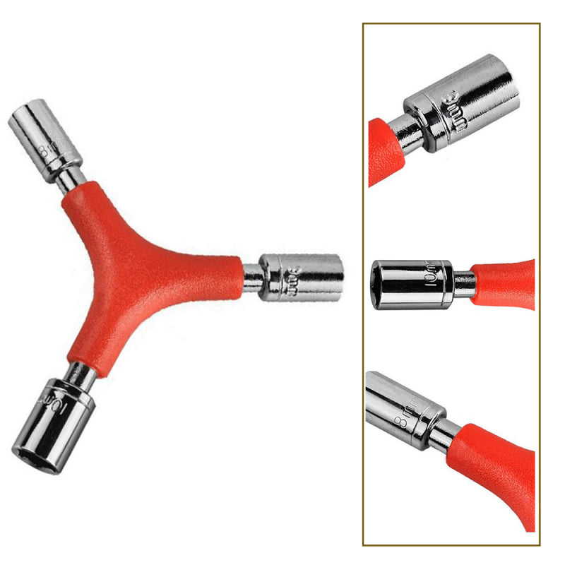 Bicycle Bike Y Type Socket Wrench Repair Tool 3 arms Hexagon Spanner 8-10mm TMA
