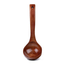 2pcs Wooden Spoon Scoop Cooking Soup Measuring Spoons Table Serve Scoop IZP