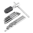 9pcs Hand Tap Set Screw Thread Taps T- Wrench Reamer M3-M6 Twist Drill B TDF