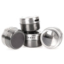 6 Pieces Magnetic Stainless Steel Spice Pot Herb Jar Storage Holder Cook FNH
