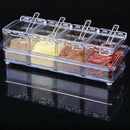 4pcs Seasoning Rack Spice Pots Box Storage Container Condiment Jar Kitche SHN