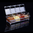 4pcs Seasoning Rack Spice Pots Box Storage Container Condiment Jar Kitche SHN