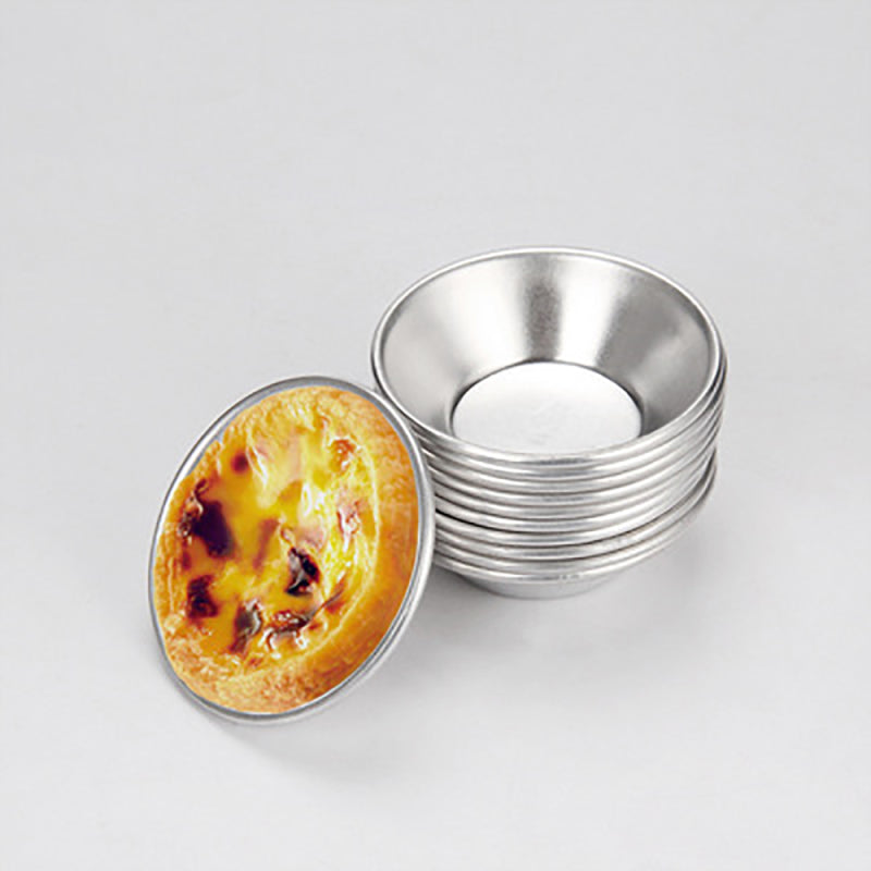 10Pcs Aluminium Alloy Egg Tart Cupcake Cookie Mold Lined Mould Baking Tools asf