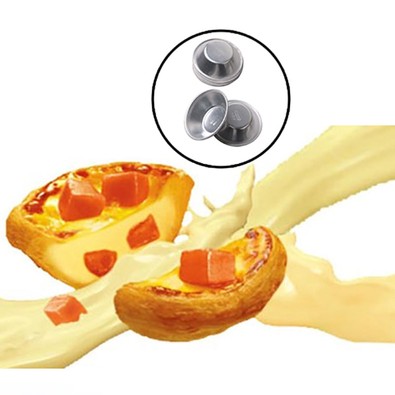 10Pcs Aluminium Alloy Egg Tart Cupcake Cookie Mold Lined Mould Baking Tools asf