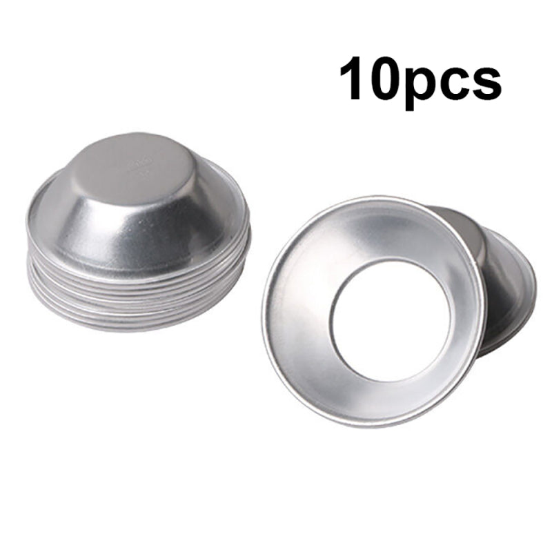 10Pcs Aluminium Alloy Egg Tart Cupcake Cookie Mold Lined Mould Baking Tools asf