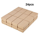 24PCS Tan Cardboard Jewelry Box Rectangle Kraft Paper Gift Boxes For Jewel BRS