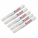5pcs White Waterproof Auto Tyre Tire Tread Rubber Paint Pen Markers Permanent