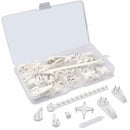 42Pcs Non-Trace White Hard Wall Picture Photo Mirror Frame Clock Hook Hanger Set