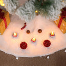 Latest Christmas Tree Skirt Soft Faux Fur Round Base Xmas Home Party Decor qwe