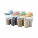 4x Large Capacity Airtight Dry Food Container Durable Cereal Storage Box 1.9L zx