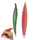 2x Fruit/Vegetable Sharped Ball Point Pen Refrigerator Megnet Kits Stude OYW