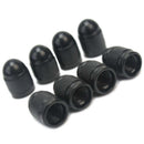 Aluminum Car Motors Bullet Shape Tyre Air Valve Wheel Cap Cover Black 8Pcs VDK