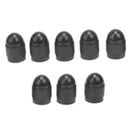 Aluminum Car Motors Bullet Shape Tyre Air Valve Wheel Cap Cover Black 8Pcs VDK