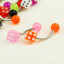 10 Pcs Dice Navel Rings Barbell Belly Button Piercing Body Jewelry Multicolor ds