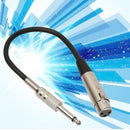 3-Pin XLR Female to 1/4 6.35mm Mono Jack Male-Plug TRS Audio Cable Mic Adapter