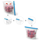 2 X Reusable Silicone Food Preservation Bag Airtight Seal Food Storage Con SRX