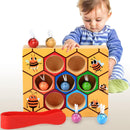 Clamp Bee to Hive Matching Game Wooden Hive Games Montessori Teaching Education