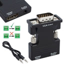 Black Audio VGA to HDMI HD HDTV Video Adapter Converter Box Computer Lapt WIB